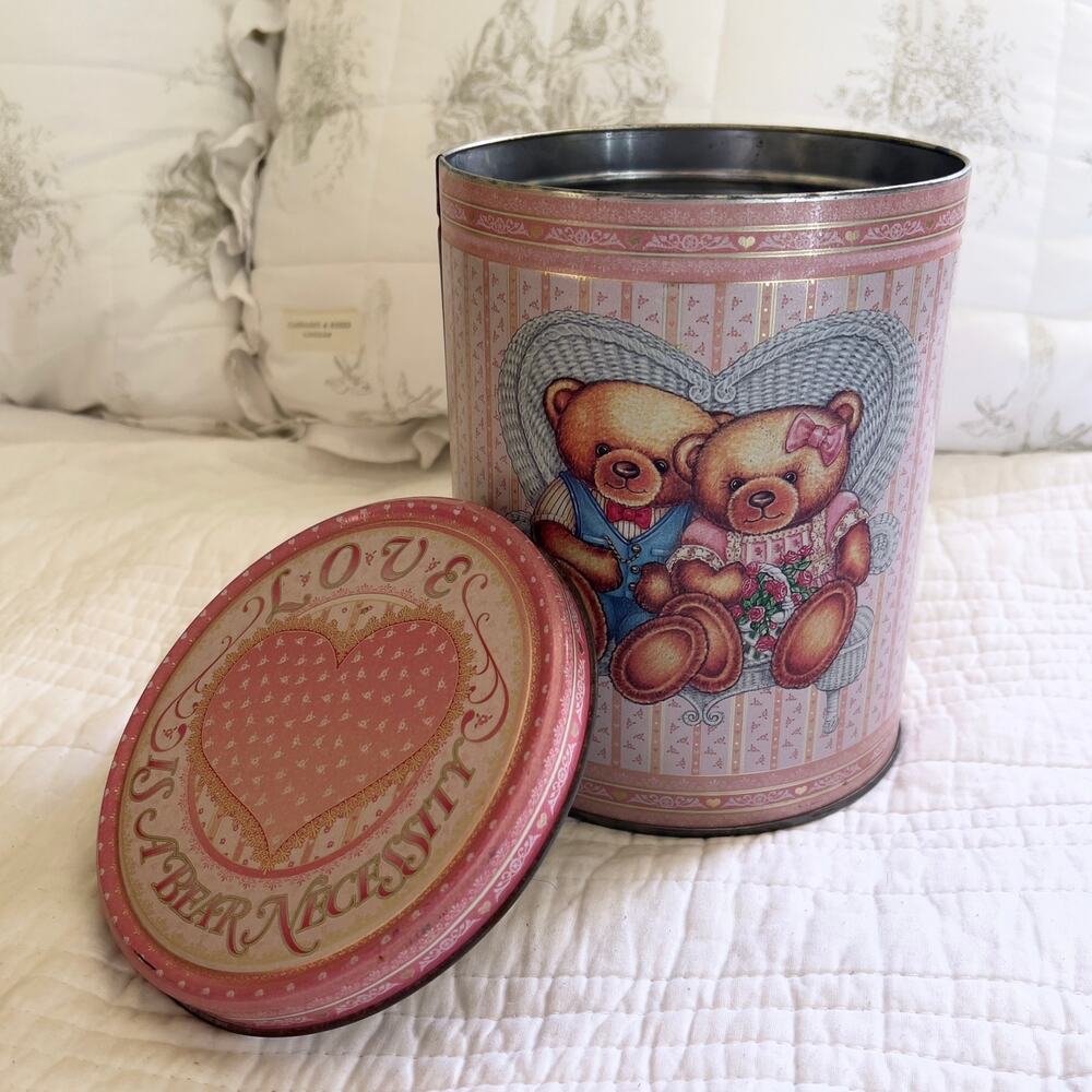 Vintage 1990s Love is a Bear Necessity Metal Tin